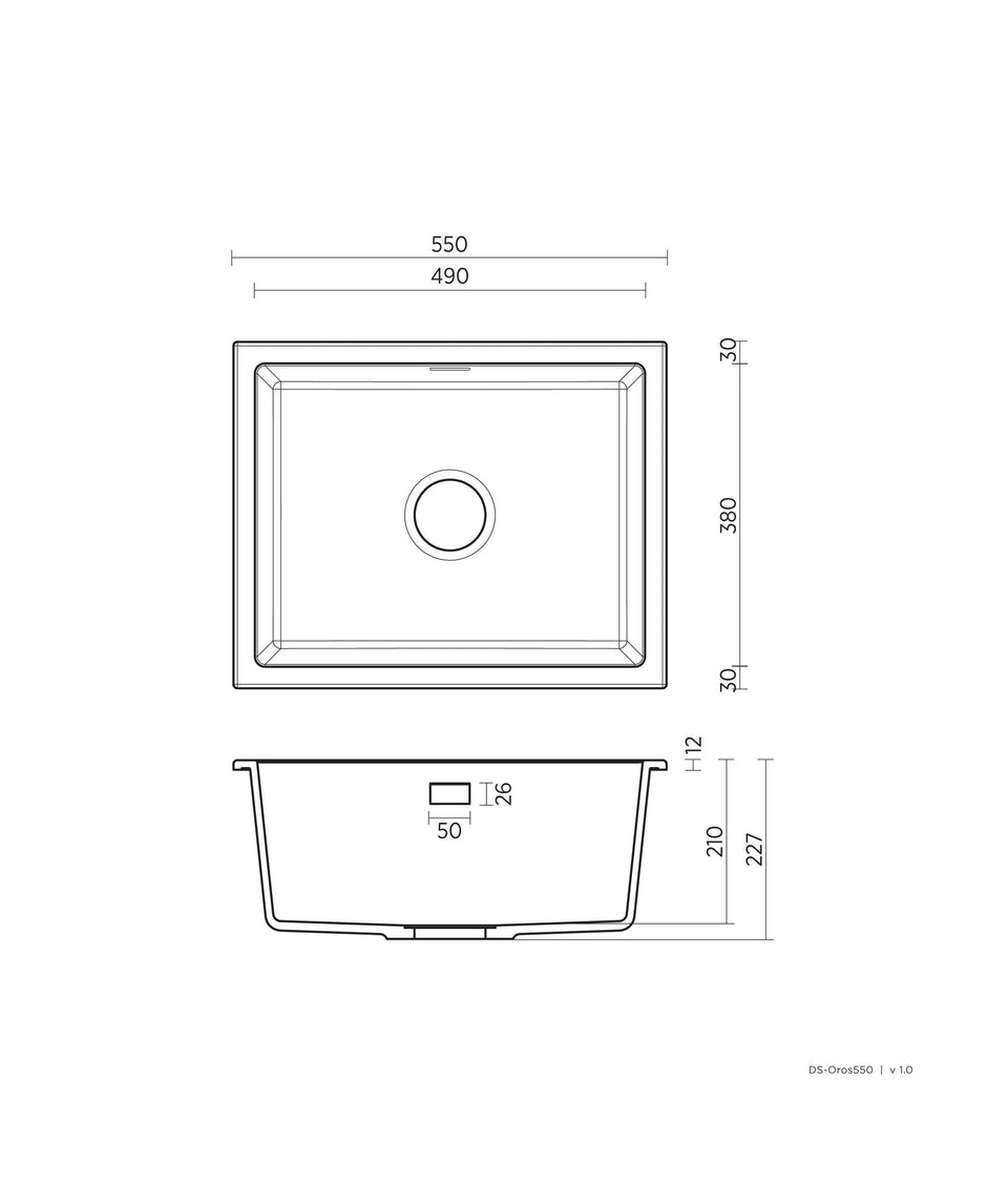 191025 | Oros 550 Arqstone sink – Black