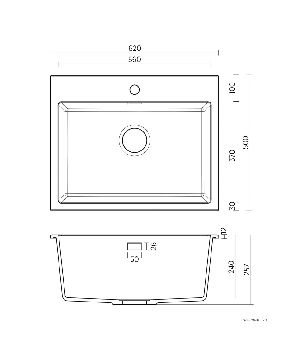 191986 | Oros 620 Arqstone sink – White