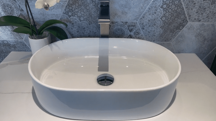Otti Quay 500mm Oval Above Counter Basin - Gloss White