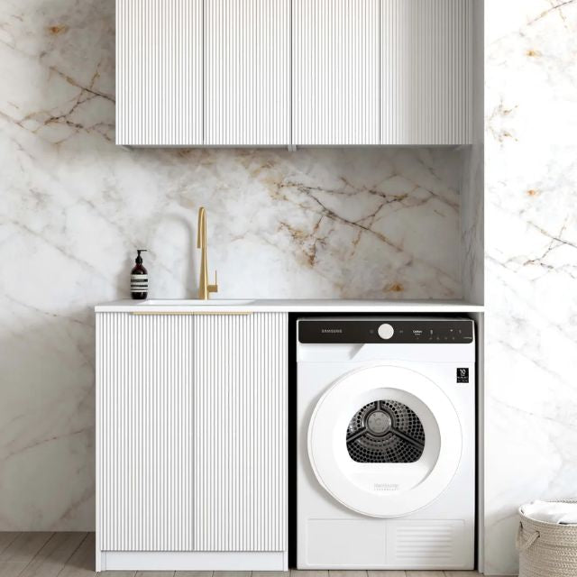 Otti Bondi 1305mm Fluted Laundry Set B - White