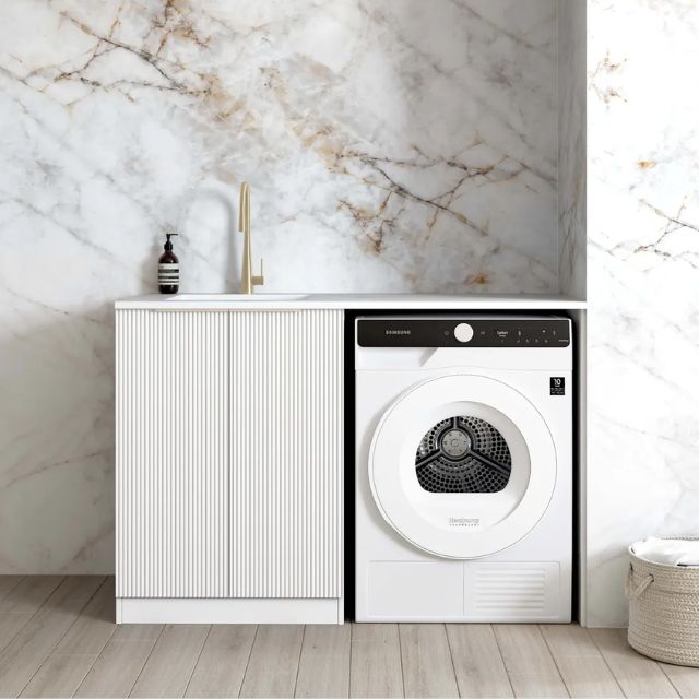 Otti Bondi White 1300mm Laundry Cabinet Set