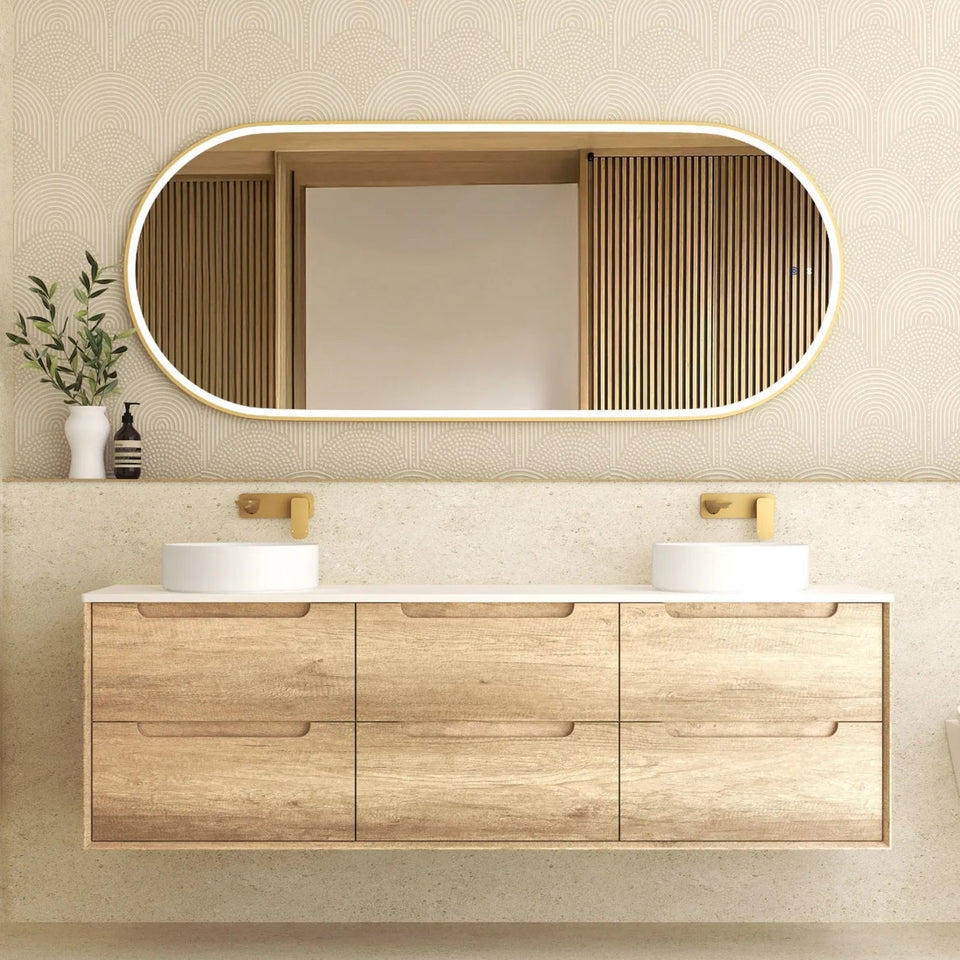Otti Byron Wall Hung Vanity With Stone Top for Above Counter Basin