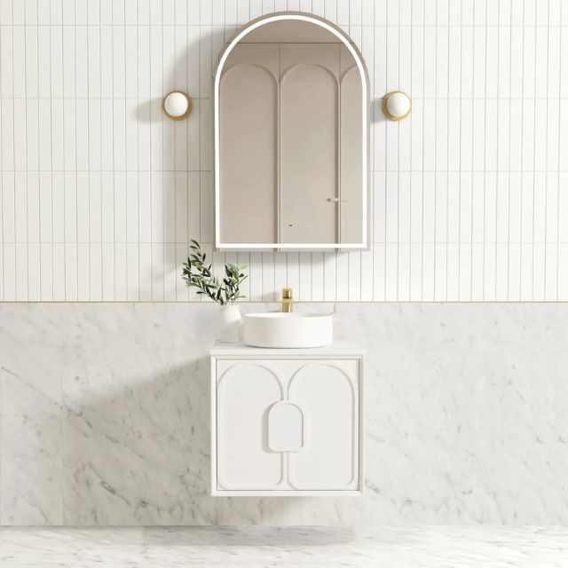 Otti Laguna Mk II Matte White Wall Hung Vanity with Pure White Top