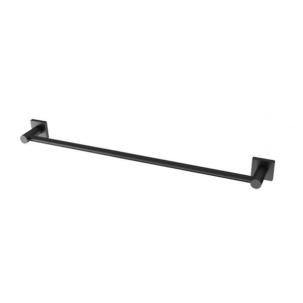 Phoenix Radii Single Towel Rail 800mm Square Plate Matte Black