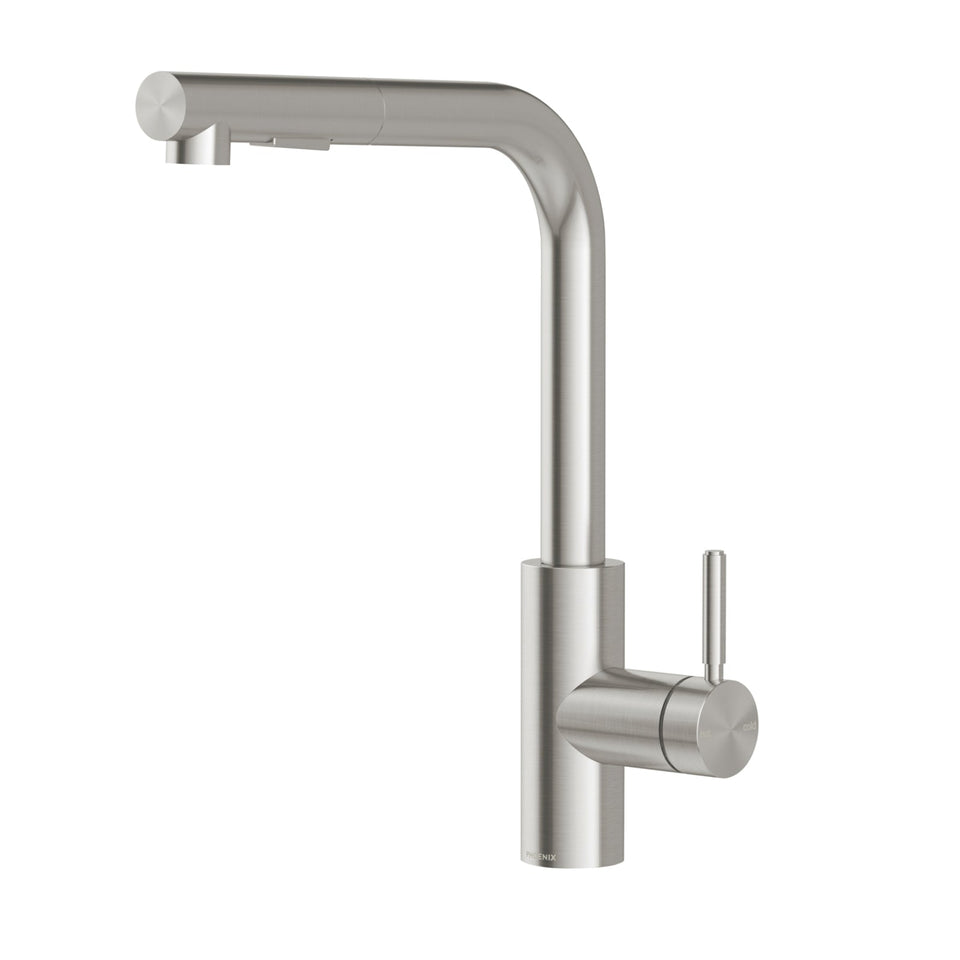 Phoenix Vivid MKII Pull Out Sink Mixer 230mm L Shaped - Stainless Steel