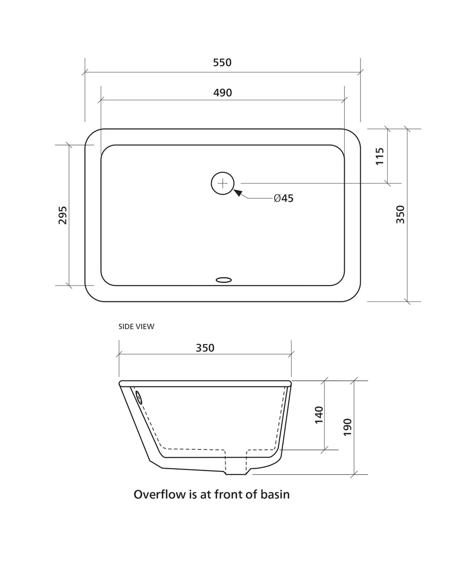 191471 | Plati 204 ceramic basin – Black Silk Matte