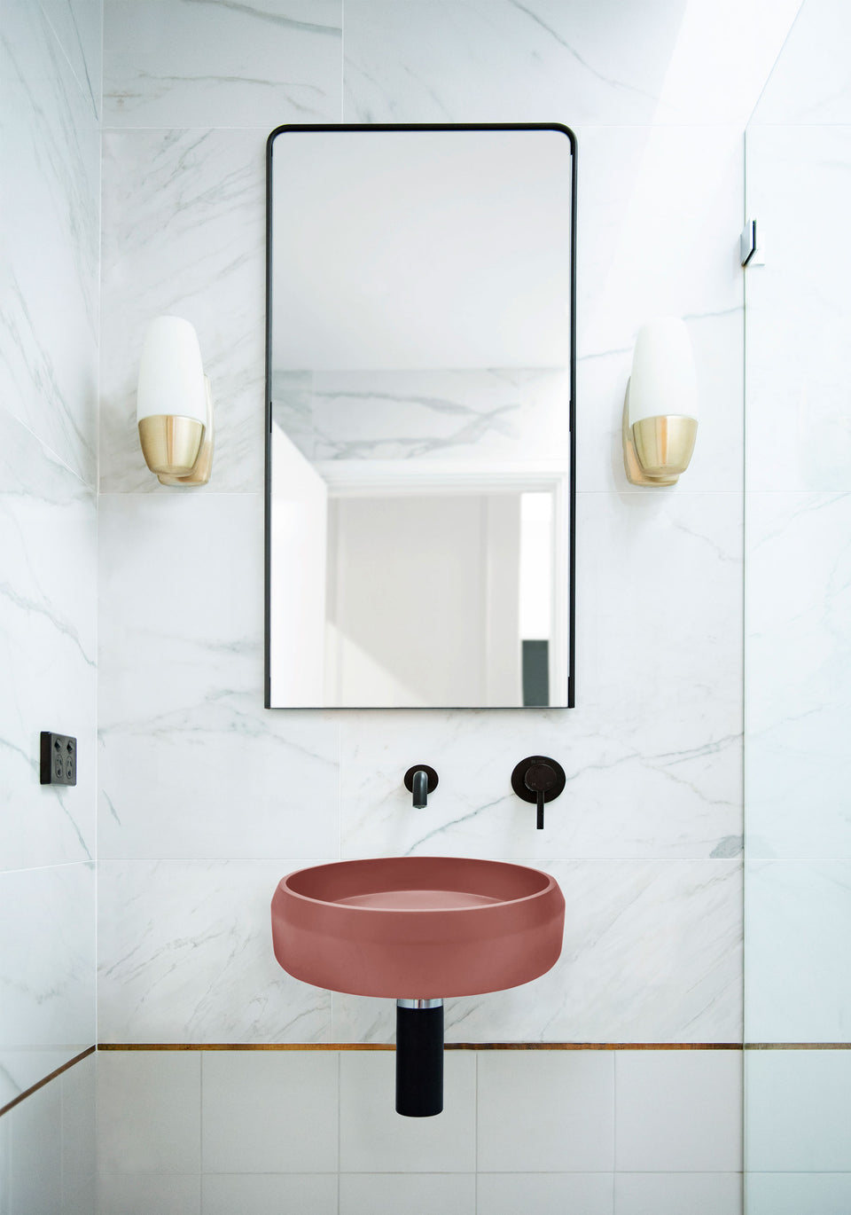 Nood Co Prism Circle Basin - Wall Hung (Musk)