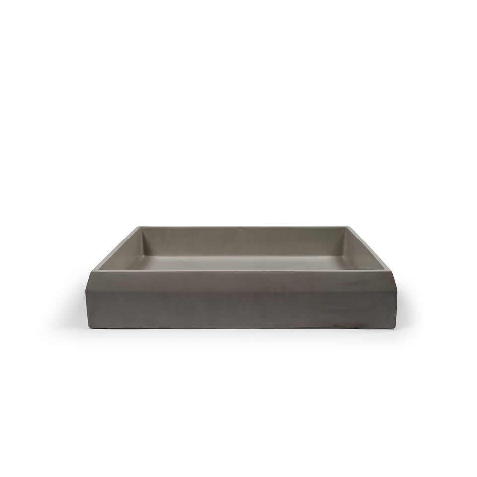 Nood Co Prism Rectangle Basin - Surface Mount (Mid Tone Grey)