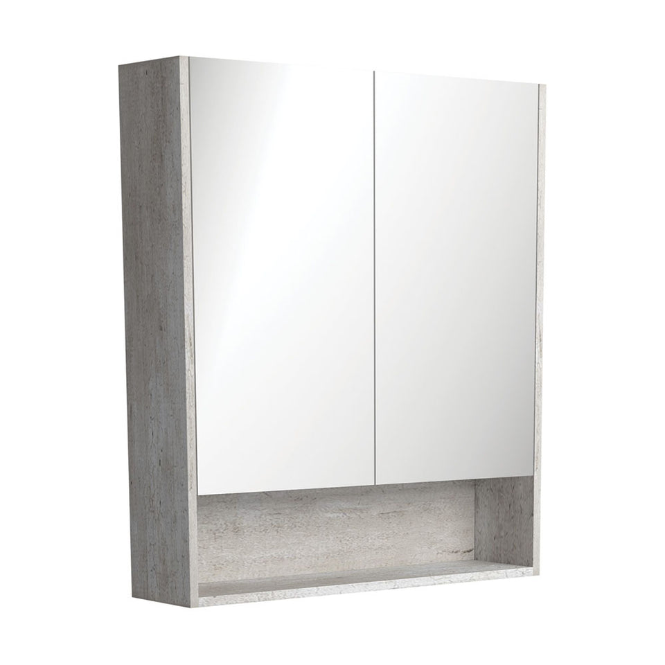 Fienza Uni Mirror Cabinet 750 with INDUSTRIAL EDGE Side Panels &amp; Undershelf