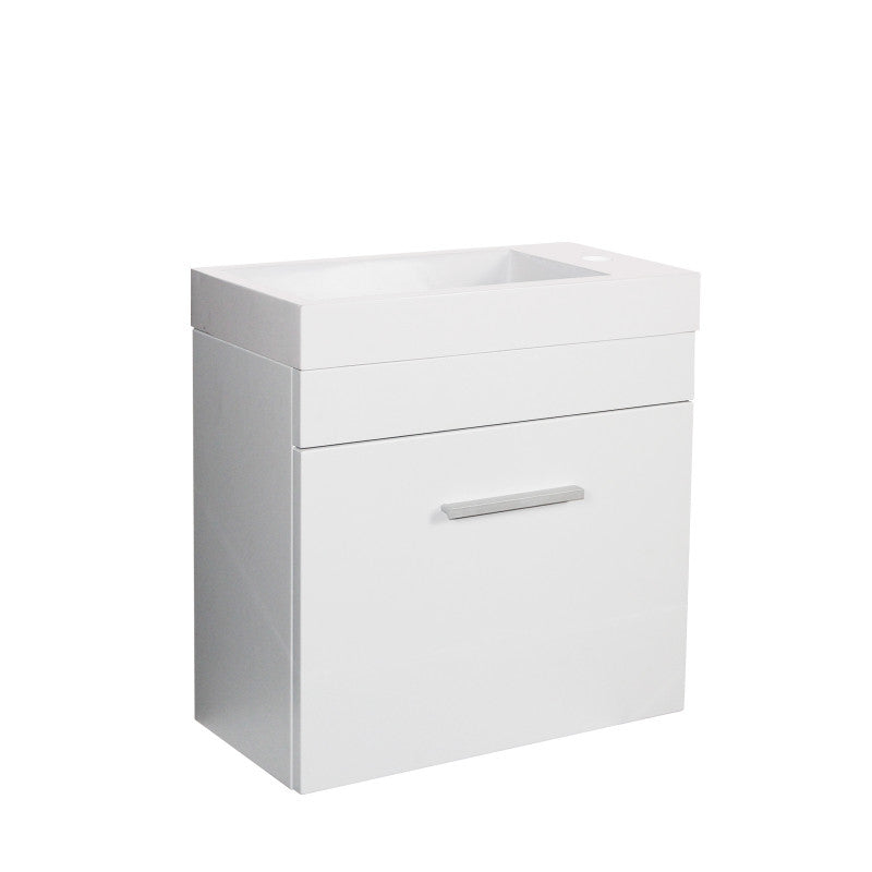 500x250x520mm Wall Hung Bathroom Vanity with Poly Top MATT WHITE One Tap Hole