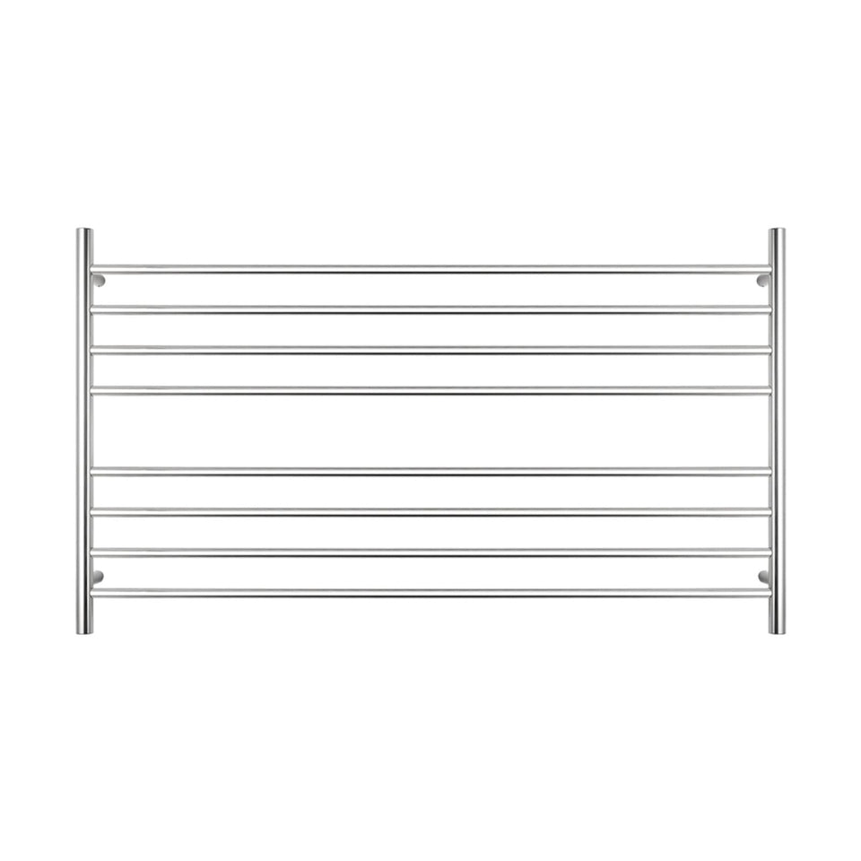 Radiant - Round 8 Bar Heated Towel Ladder 750H x 1300W (left wiring) POLISHED STAINLESS