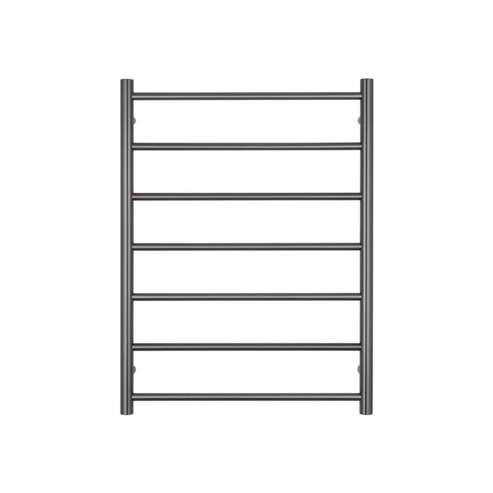 Radiant - Round 7 Bar Heated Towel Ladder 800H x 600W (right wiring) GUNMETAL GREY