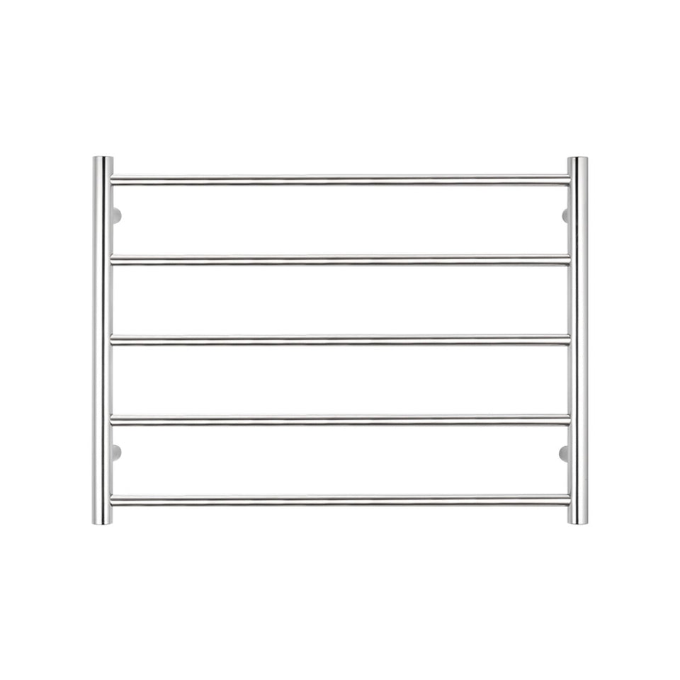 Radiant - Round 5 Bar Heated Towel Ladder 550H x 750W (left wiring) POLISHED STAINLESS