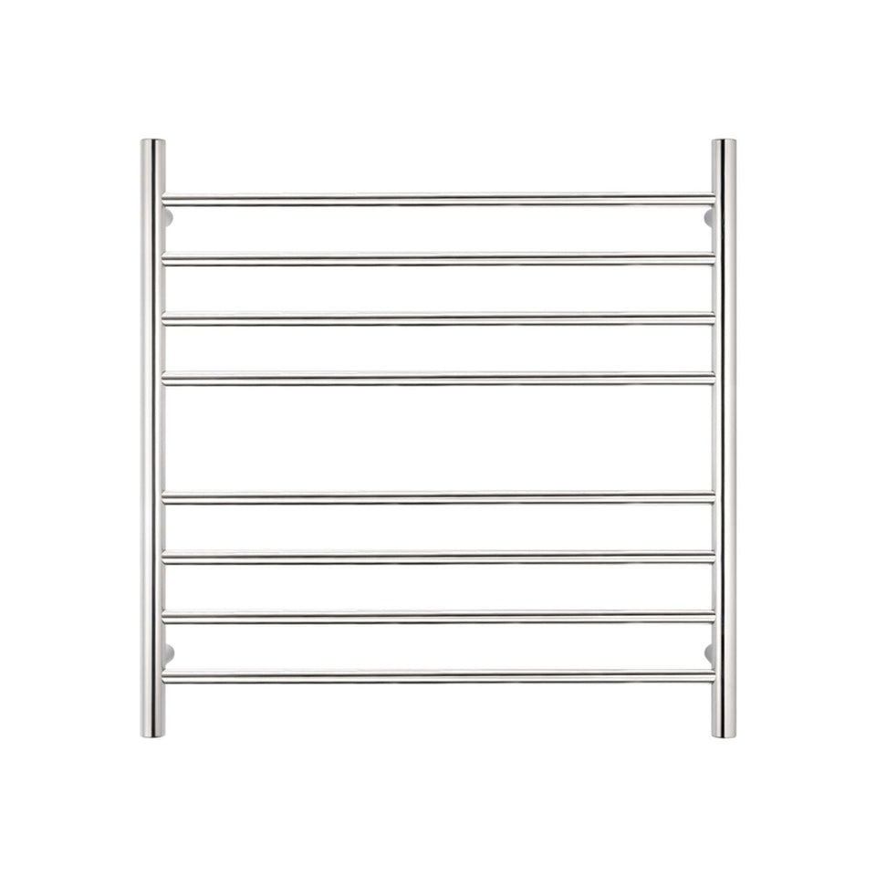 Radiant - Round 8 Bar Heated Towel Ladder 750H x 750W (right wiring) POLISHED STAINLESS