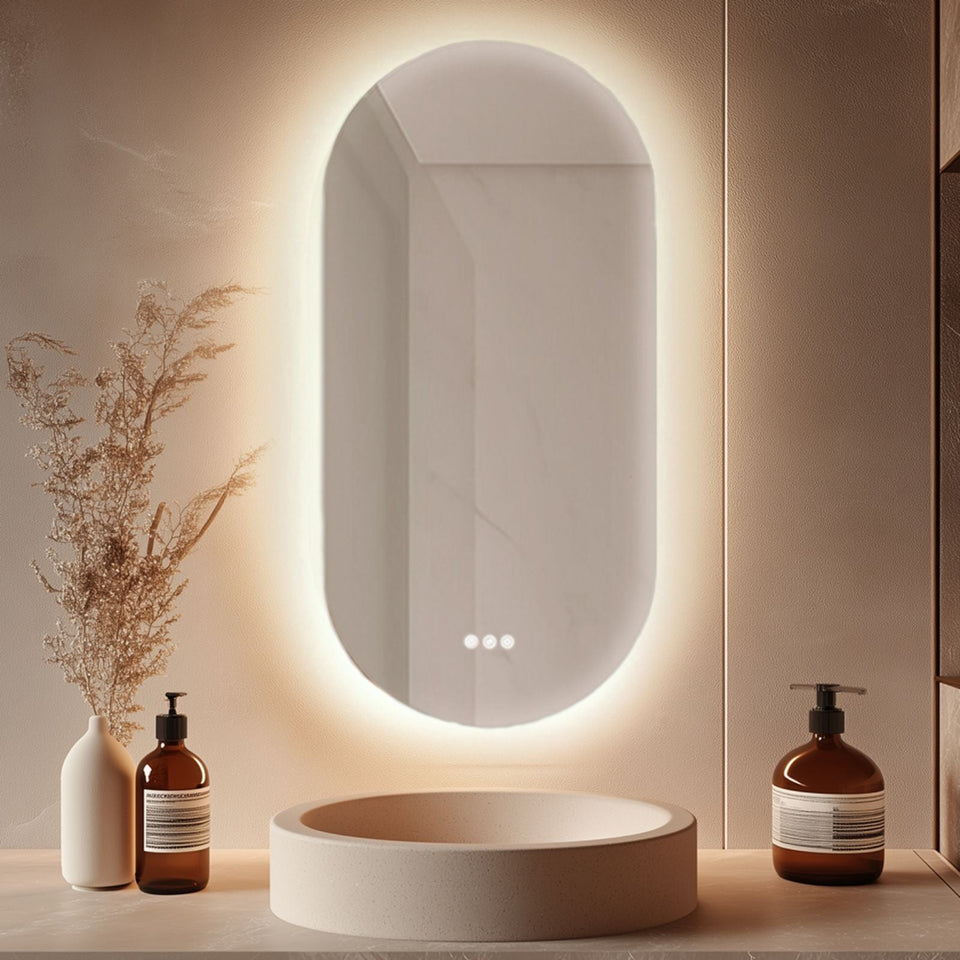 Radiant Kapsel 500mm x 1000mm Frameless LED Mirror