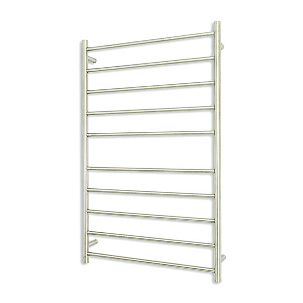 Radiant - Round 10 Bar Heated Towel Ladder 1200H x 750W (right wiring) BRUSHED STAINLESS