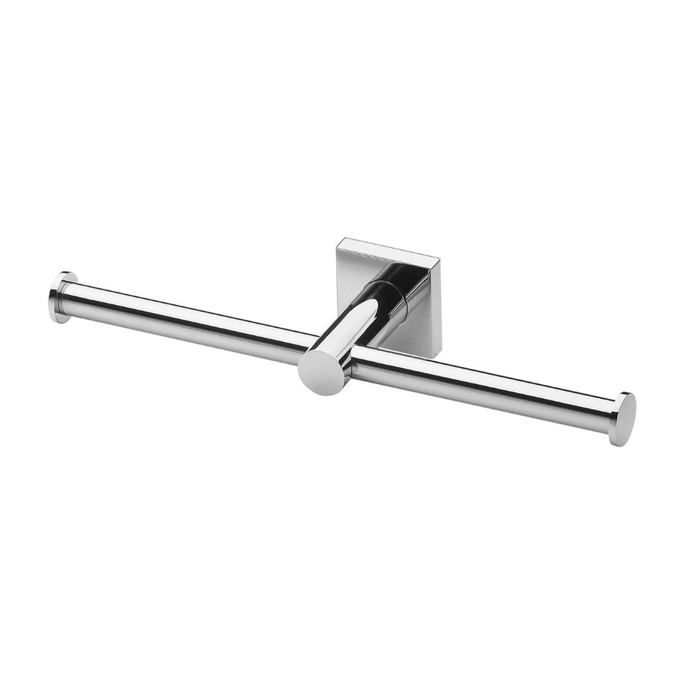 Phoenix Tapware Radii Double Toilet Roll Holder Square Plate
