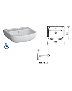 Gemini Industries - Brio Assist Disabled Wall Basin with Bottle Trap
