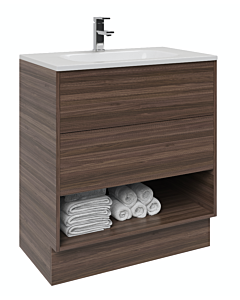 Rifco - Portland Double Drawer Vanity on Kick 600mm Acrylic Top
