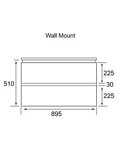 Marquis - Riviera5 900mm Wall Mounted Vanity with Timber Top &amp; Single Basin