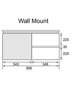 Marquis - Riviera7 900mm Wall Mounted Vanity with Timber Top &amp; Off Centre Basin
