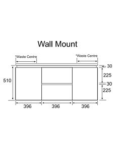 Marquis - Riviera9D 1200mm Wall Mounted Vanity with Timber Top &amp; Double Basin