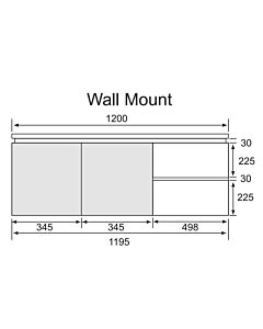 Marquis - Riviera10 1200mm Wall Mounted Vanity with Timber Top &amp; Off Centre Basin