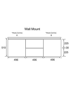 Marquis - Riviera14 1500mm Wall Mounted Vanity with Timber Top &amp; Double Basin