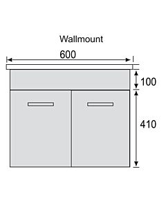 Marquis - Mariner0 600mm Wall Mounted Vanity with Caesarstone/Silestone Top &amp; Single Basin