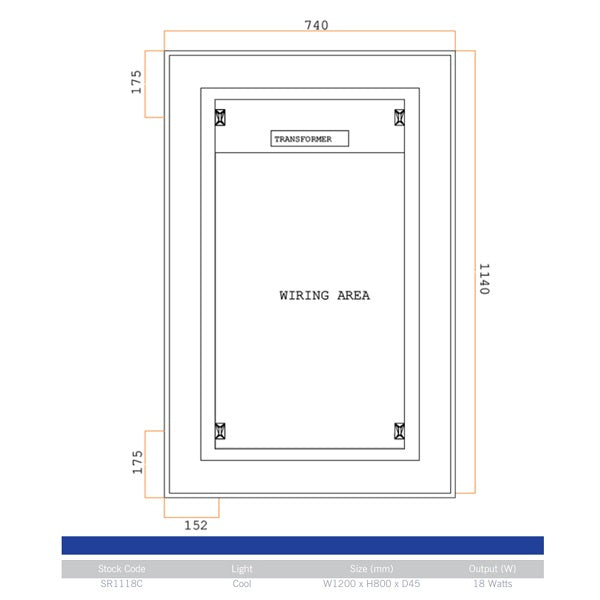 Thermogroup Premium SR Range Back-Lit Mirror
