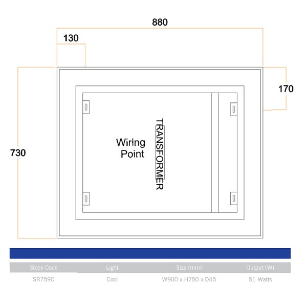 Thermogroup Premium SR Range Back-Lit Mirror