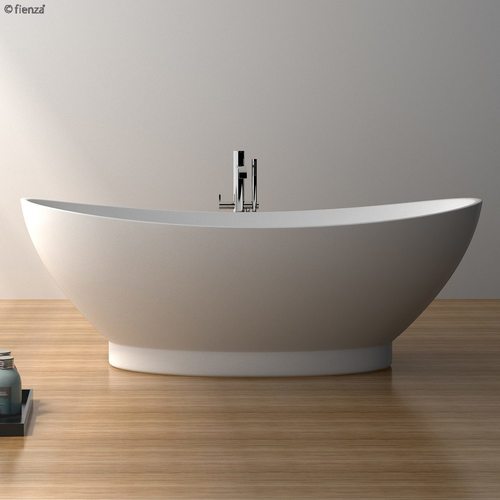 Fienza Antonia Matte White Stone Freestanding Bath 1550mm