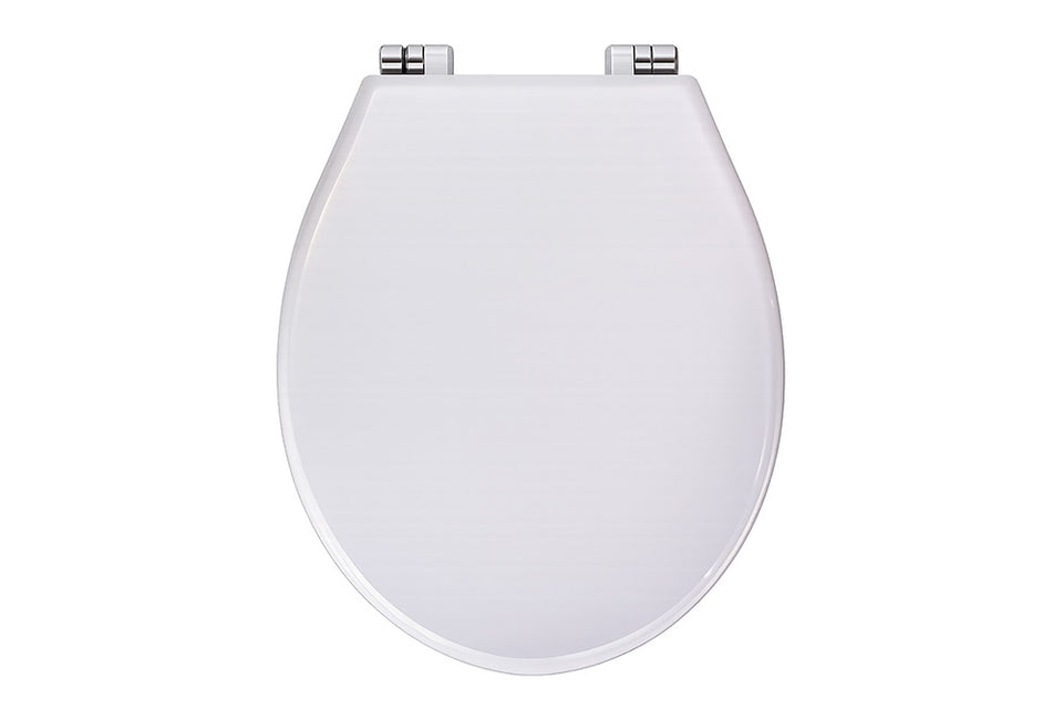 Turner Hastings Stafford Soft Close Toilet Seat - Gloss White with Chrome Hinges