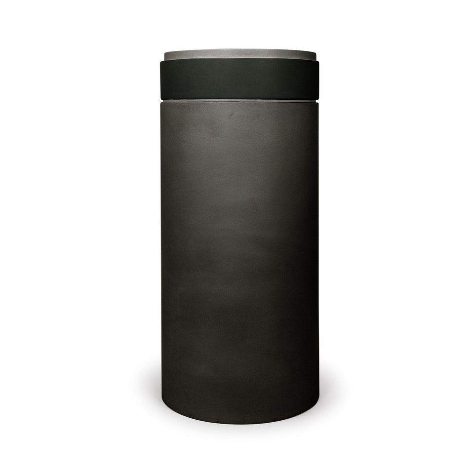 Nood Co Cylinder with Tray - Stepp Circle Basin  (Charcoal,Mid Tone Grey)