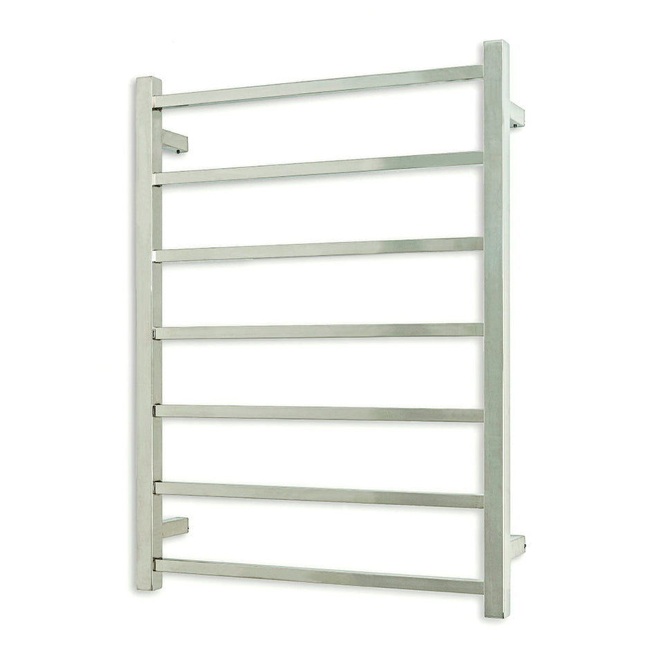 Radiant Heated Square Ladder - Mirror Polished / 600x800mm / Bottom Left (STR01LEFT)