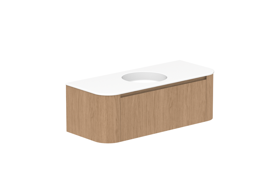 ADP Surry Curved Wall Hung Vanity Ceramic Benchtop - 1200mm Centre Bowl (SURFAS1200WHCCE)