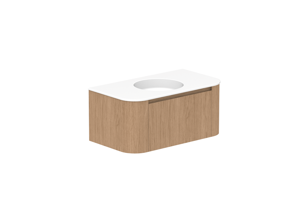 ADP Surry Curved Wall Hung Vanity Ceramic Benchtop - 900mm Centre Bowl (SURFAS0900WHCCE)