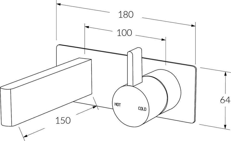 Sussex Calibre Wall Bath Mixer Outlet System Rh Masterfit Only