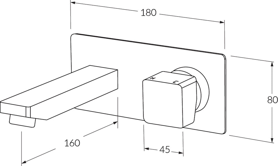 Sussex Suba Wall Basin Mixer Outlet System Rh Dress Kit Only