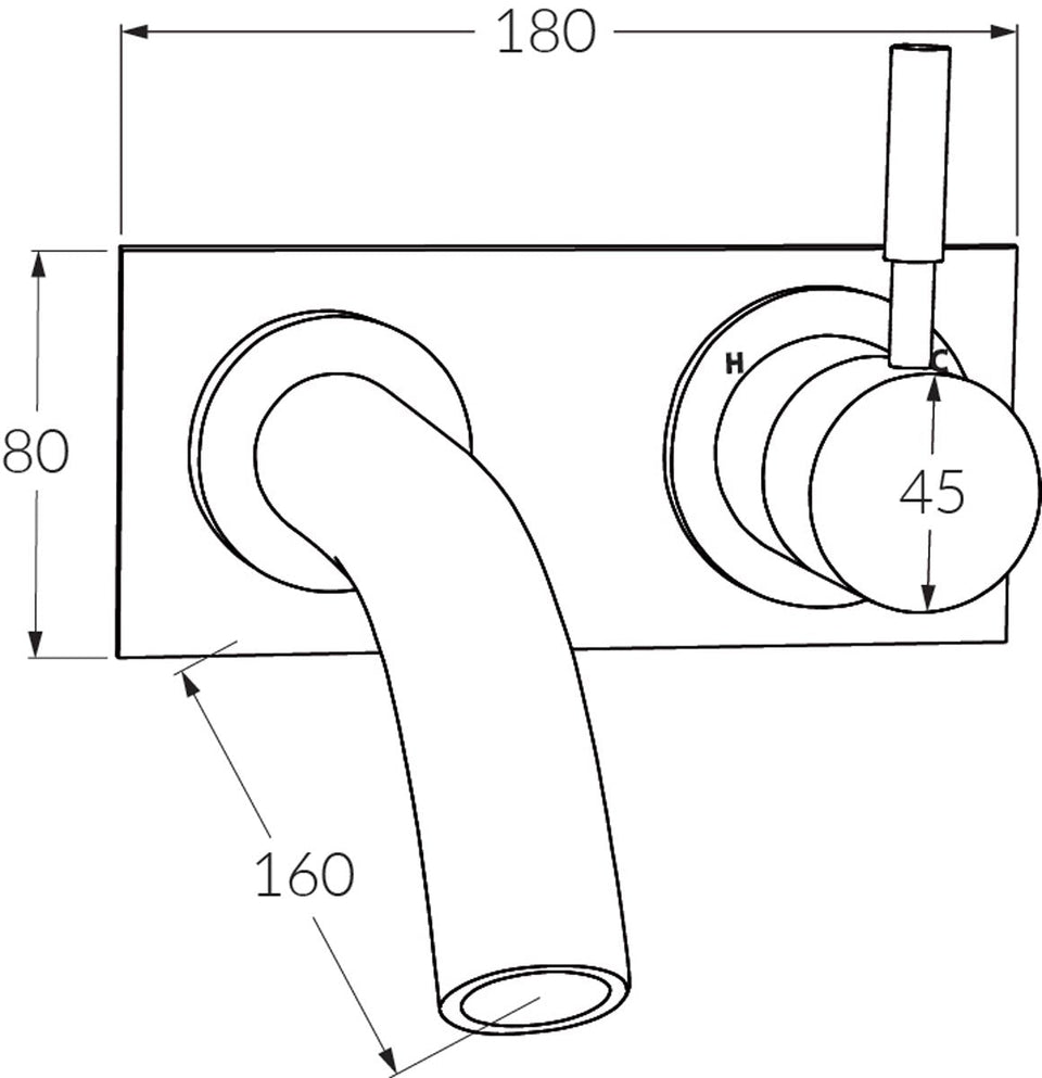Sussex Voda Wall Basin Mixer Outlet System Rh Masterfit Only