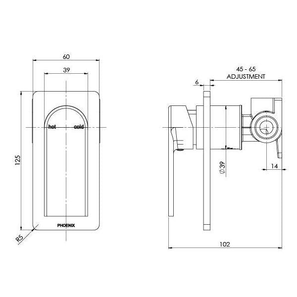 Phoenix Teel Shower/Wall Mixer