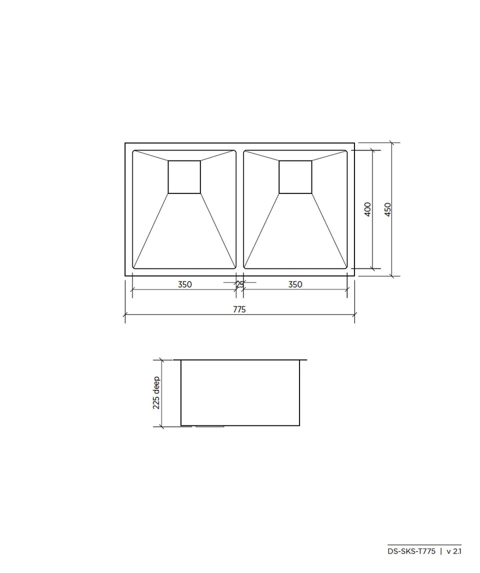 191701 | Tetra 775 stainless steel sink