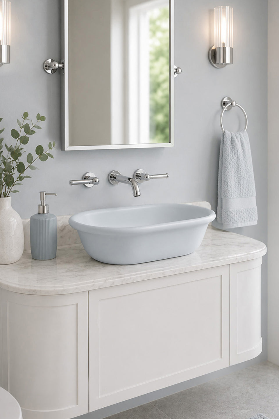 Turner Hastings Blanche 53 x 36 TitanCast Solid Surface Above Counter Basin — Special Finish