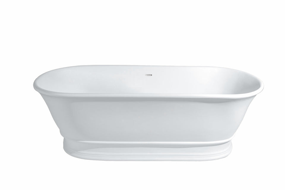 Turner Hastings Cambridge 156 x 74 TitanCast Solid Surface Freestanding Bath — Gloss White