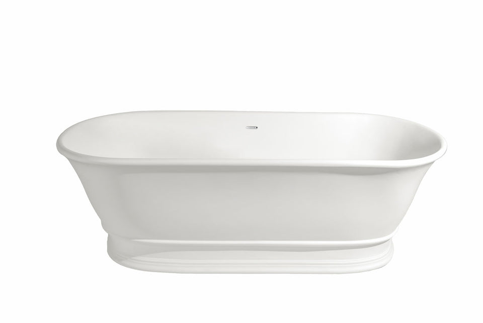 Turner Hastings Cambridge 156 x 74 TitanCast Solid Surface Freestanding Bath — Satin Silk White