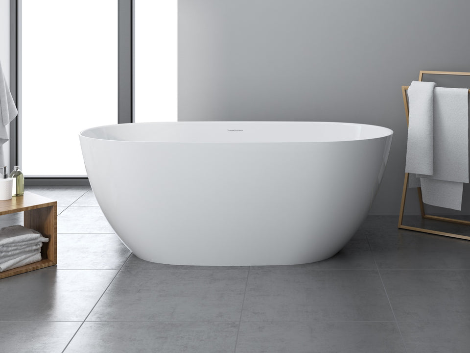 Turner Hastings Narva 160 x 74 MagnaCast Free Standing Bath — Matte White