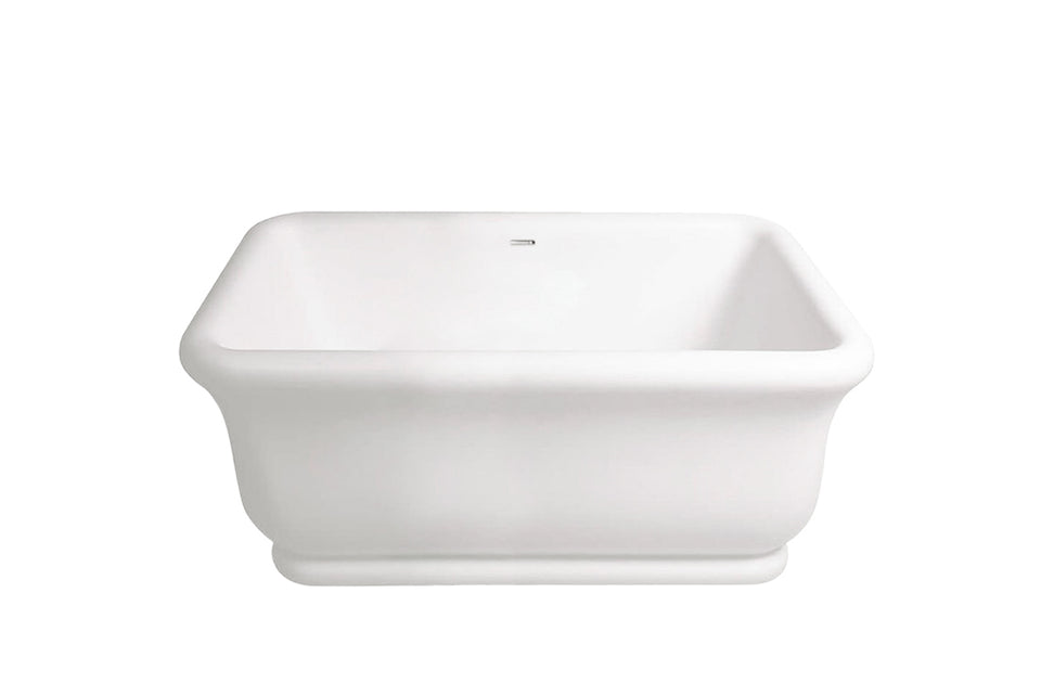 Turner Hastings Kirkham 160 x 85 TitanCast Solid Surface Freestanding Bath — With Overflow