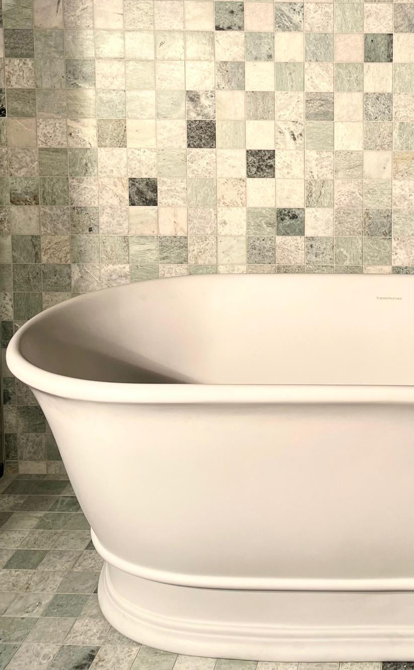 Turner Hastings Cambridge 156 x 74 TitanCast Solid Surface Freestanding Bath — Satin Silk White