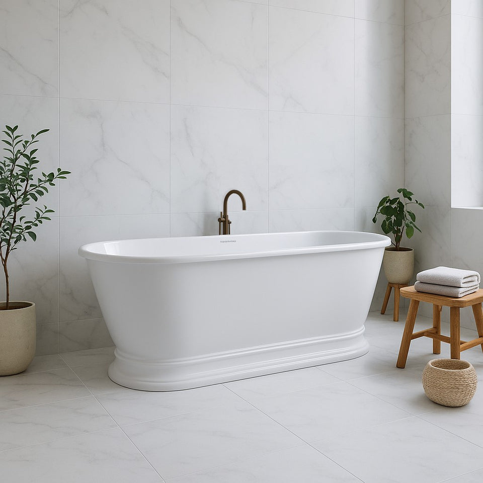 Turner Hastings Claremont 170 x 84 MagnaCast Free Standing Bath — Gloss White