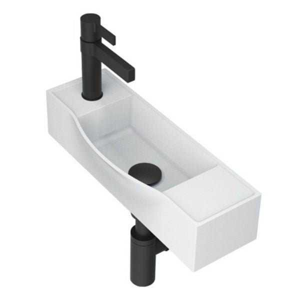 ADP Halo Wall Basin 1 Tap Hole LH Gloss White 450x160x100mm